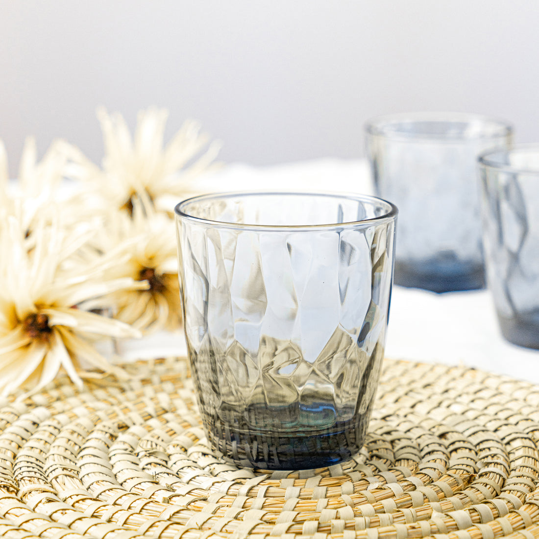 Diamond Double Old Fashioned Glass - 390ml - Ocean Blue