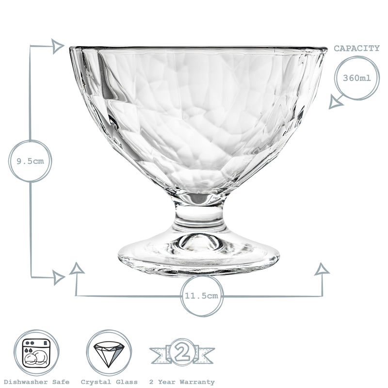 Bormioli Rocco Diamond Glass Dessert Bowl - 360ml