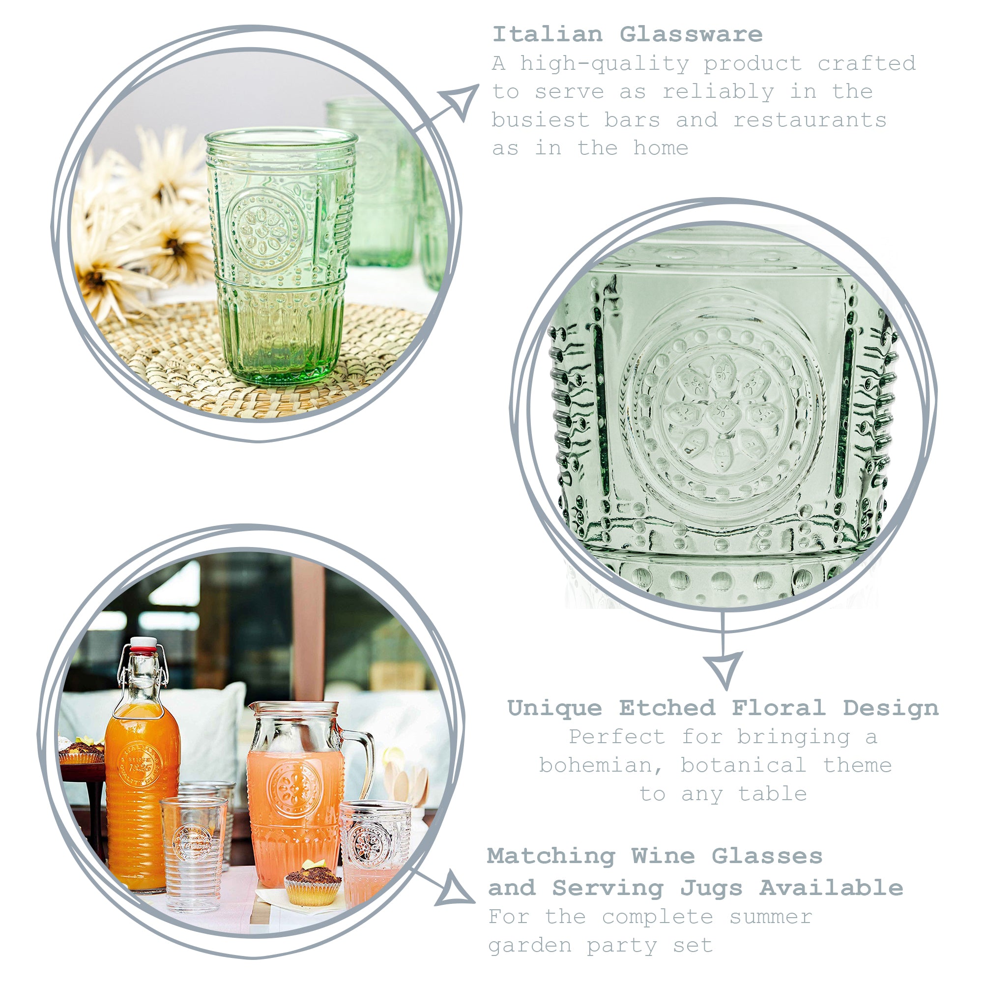 Romantic Highball Glass - 475ml - Green
