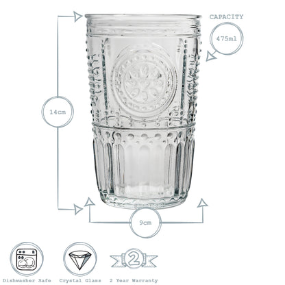 Romantic Highball Glass - 475ml - Clear