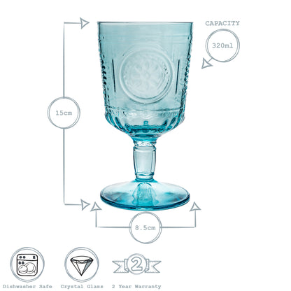 Romantic Wine Glass - 320ml - Blue