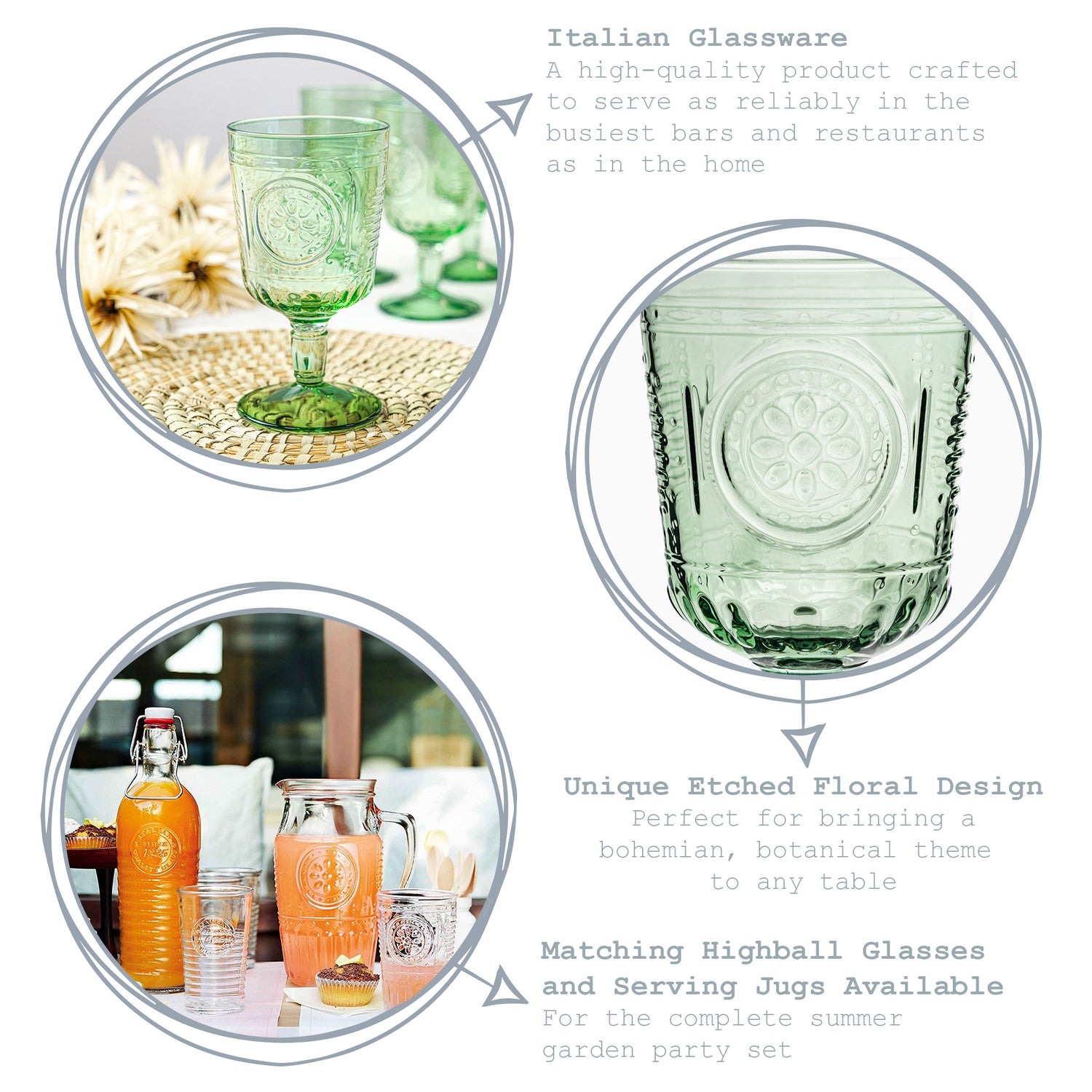 Romantic Wine Glass - 320ml - Green