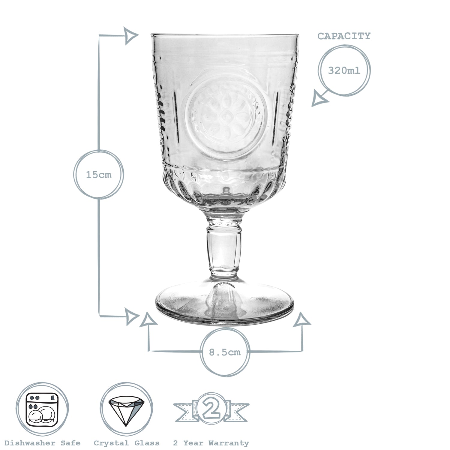 Romantic Wine Glass - 320ml - Clear