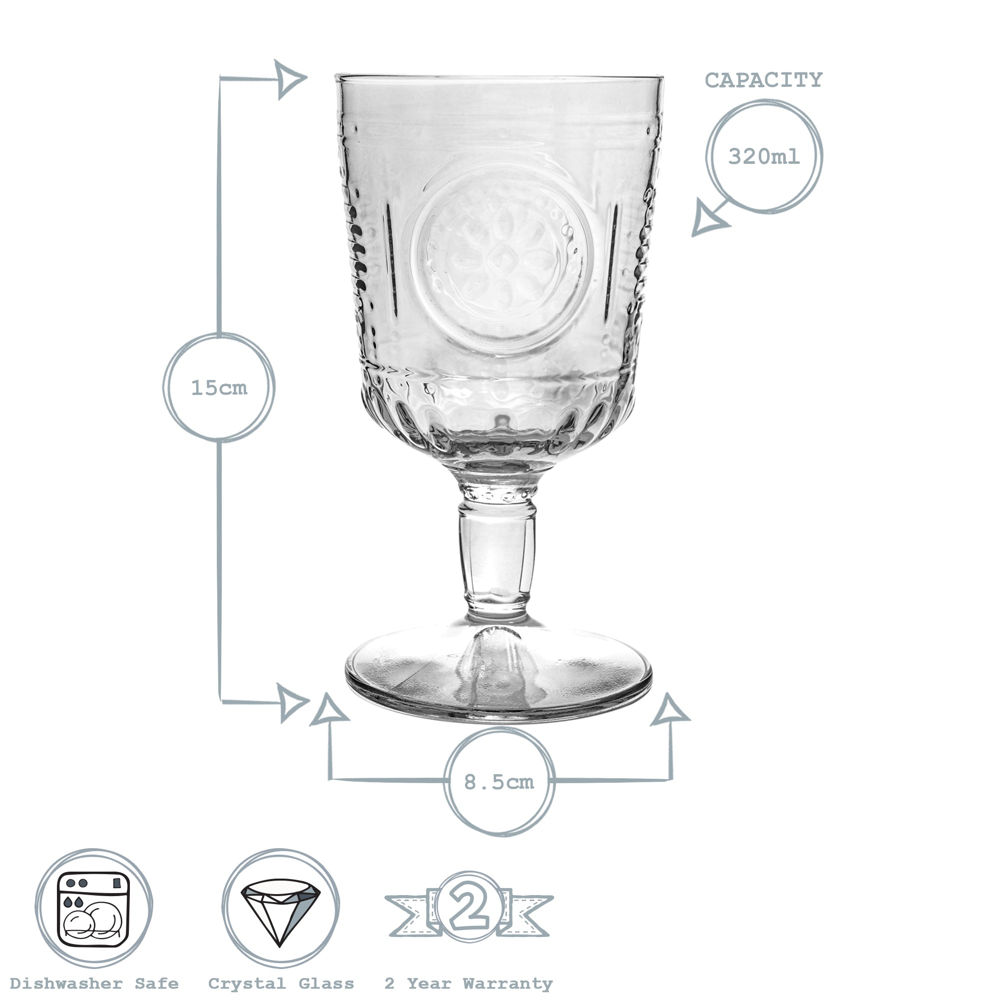 Romantic Wine Glass - 320ml - Clear