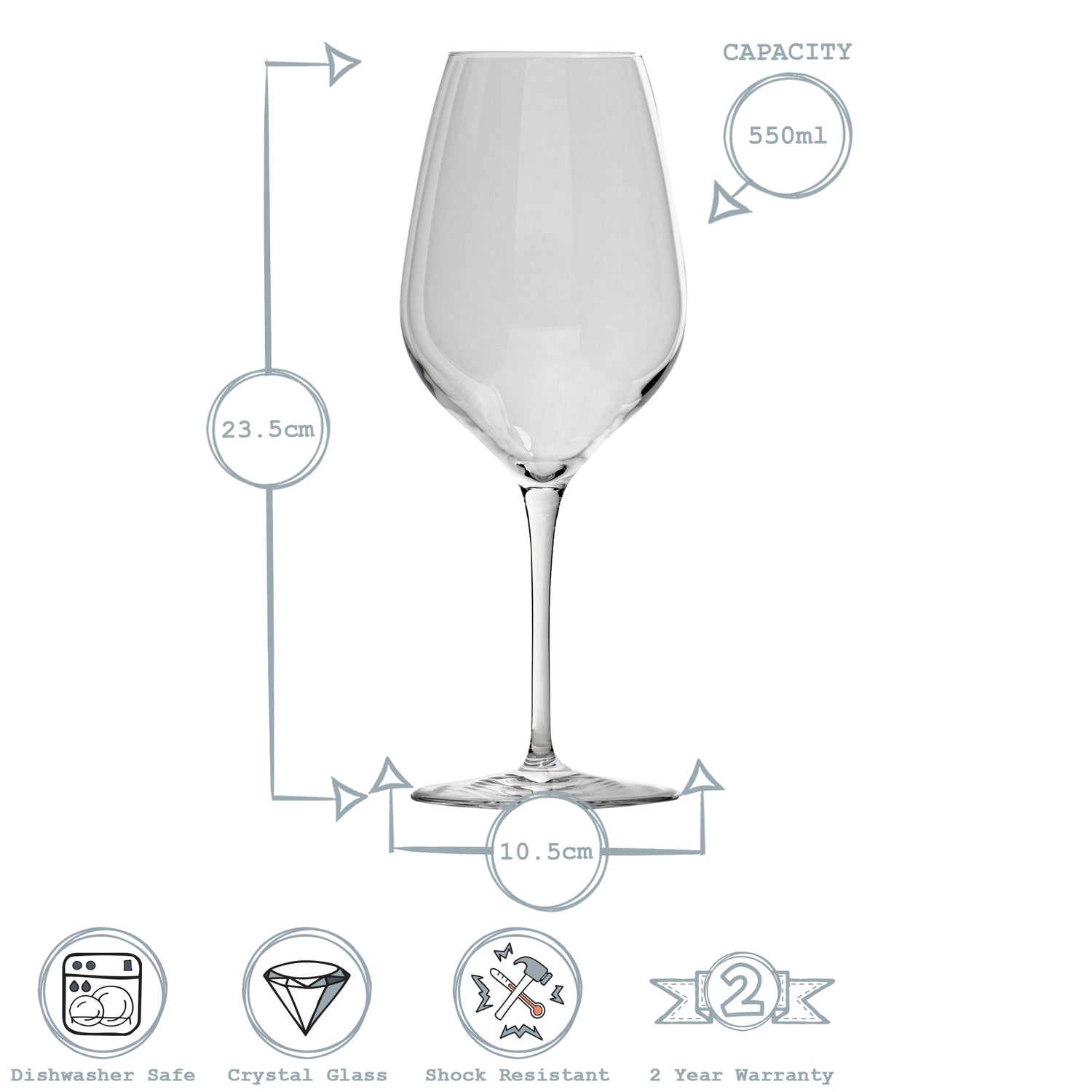 Inalto Tre Sensi Red Wine Glass - 550ml