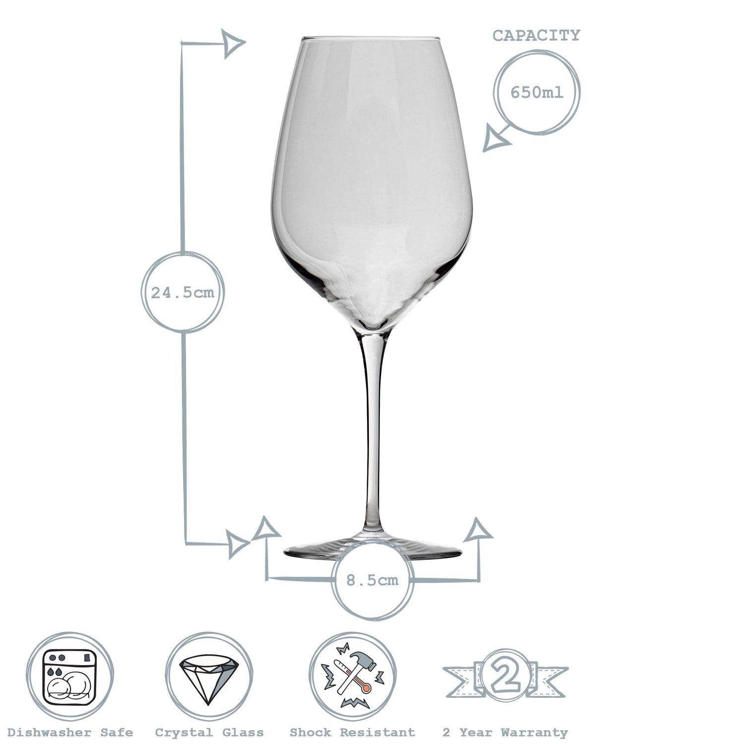 Inalto Tre Sensi Red Wine Glass - 650ml