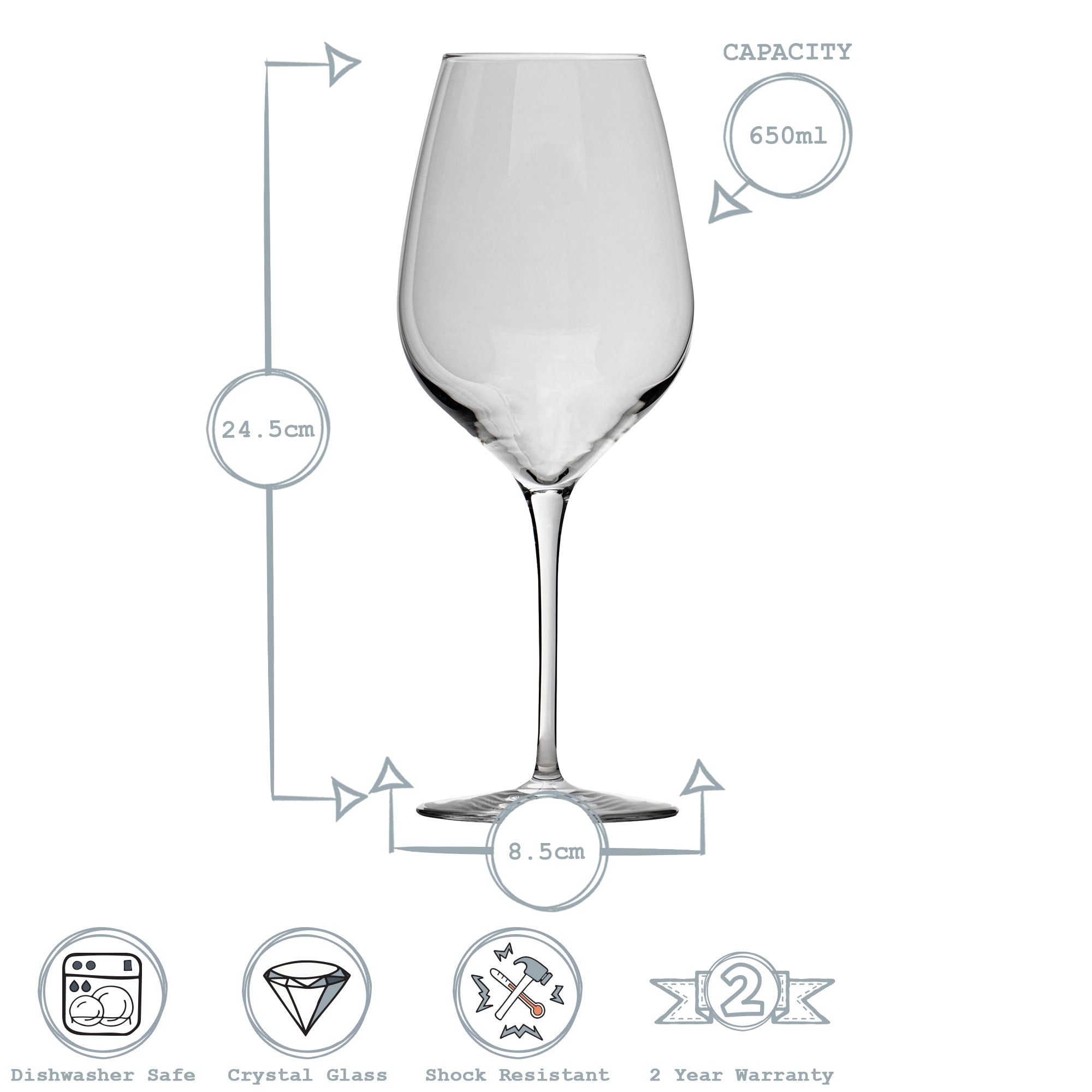 Inalto Tre Sensi Red Wine Glass - 650ml