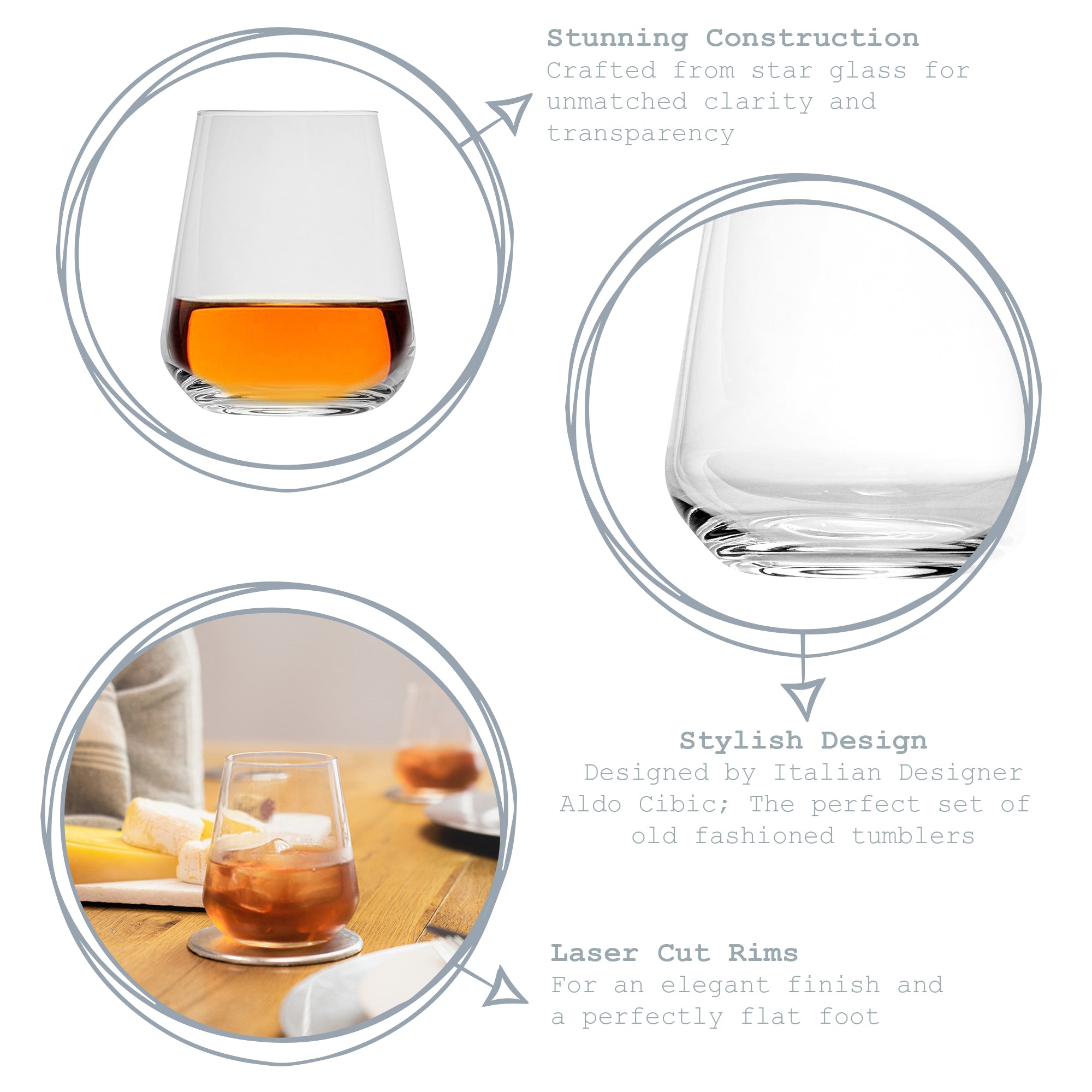 Inalto Uno Double Old Fashioned Tumbler - 450ml