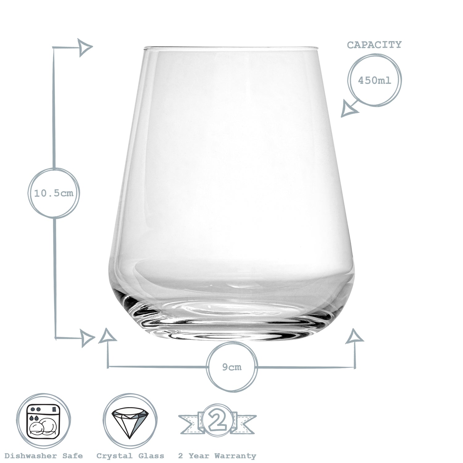 Inalto Uno Double Old Fashioned Tumbler - 450ml