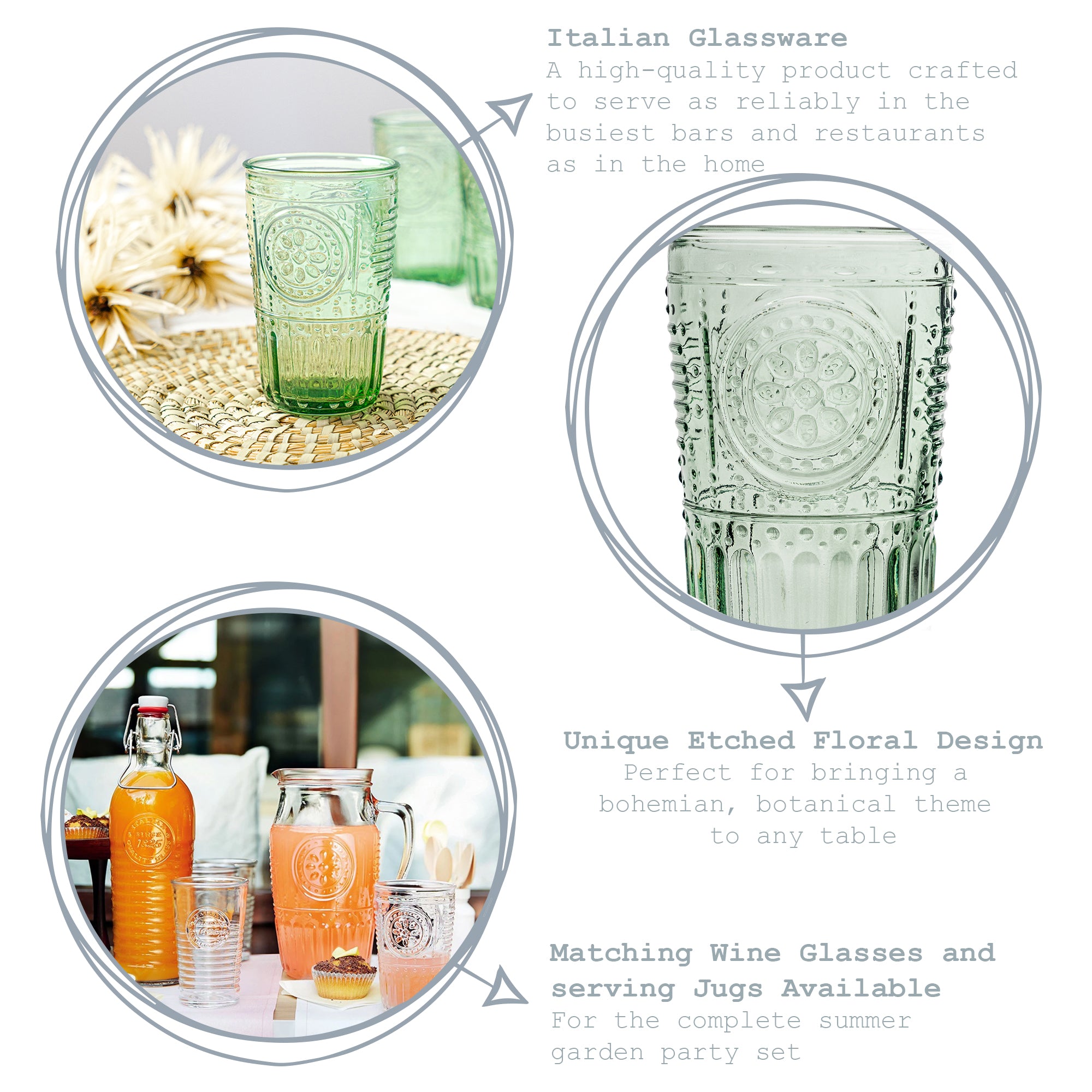 Romantic Highball Glass - 340ml - Green