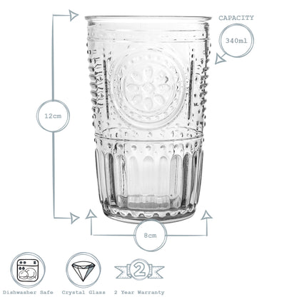 Romantic Highball Glass - 340ml - Clear