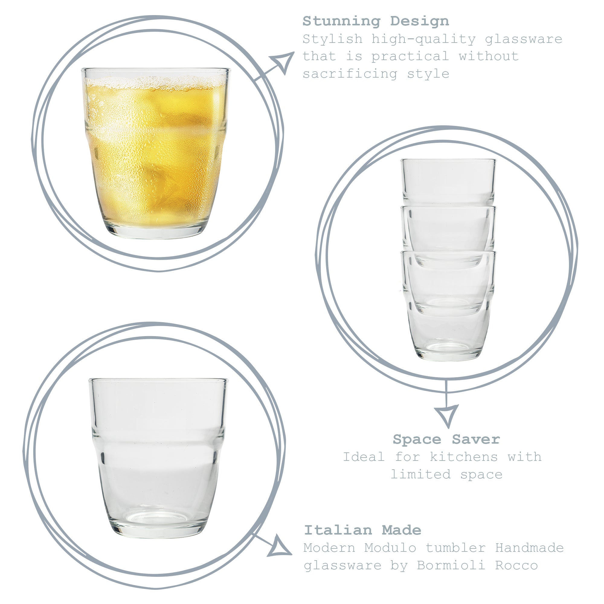 Modulo Water Glass - 305ml - Clear