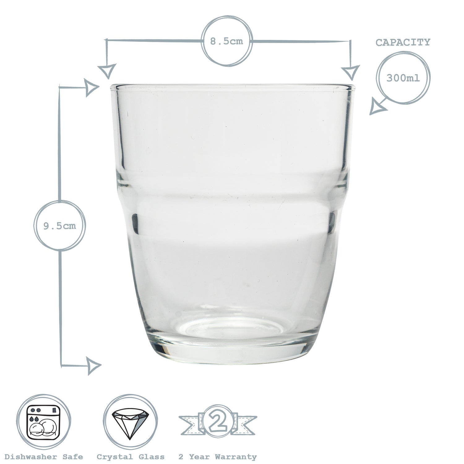 Modulo Water Glass - 305ml - Clear