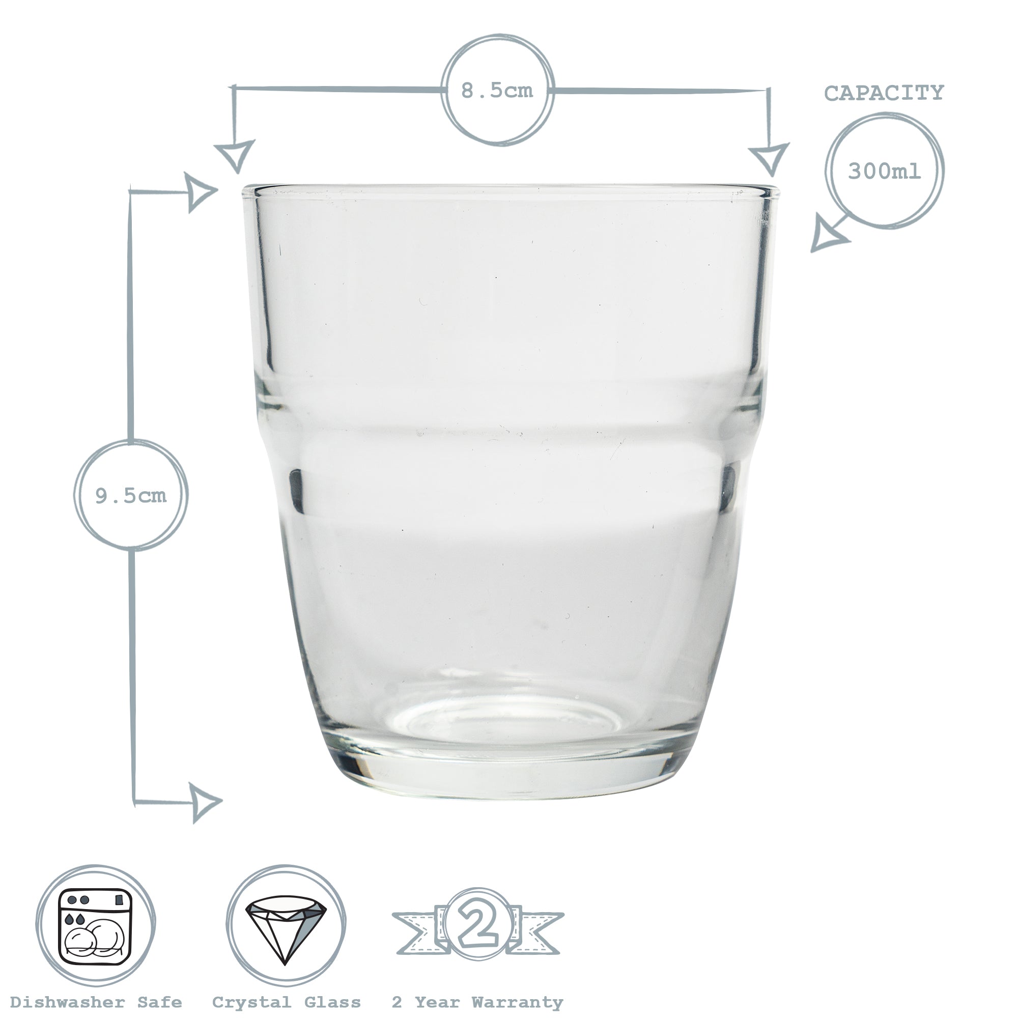 Modulo Water Glass - 305ml - Clear