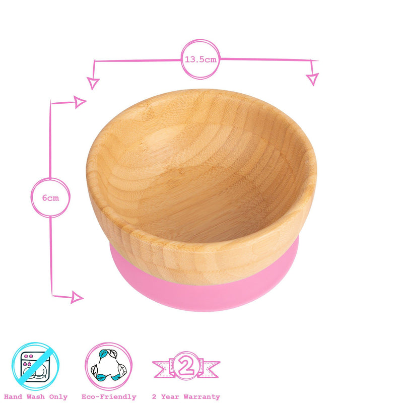 Tiny Dining Bamboo Kids Suction Bowl - Pink