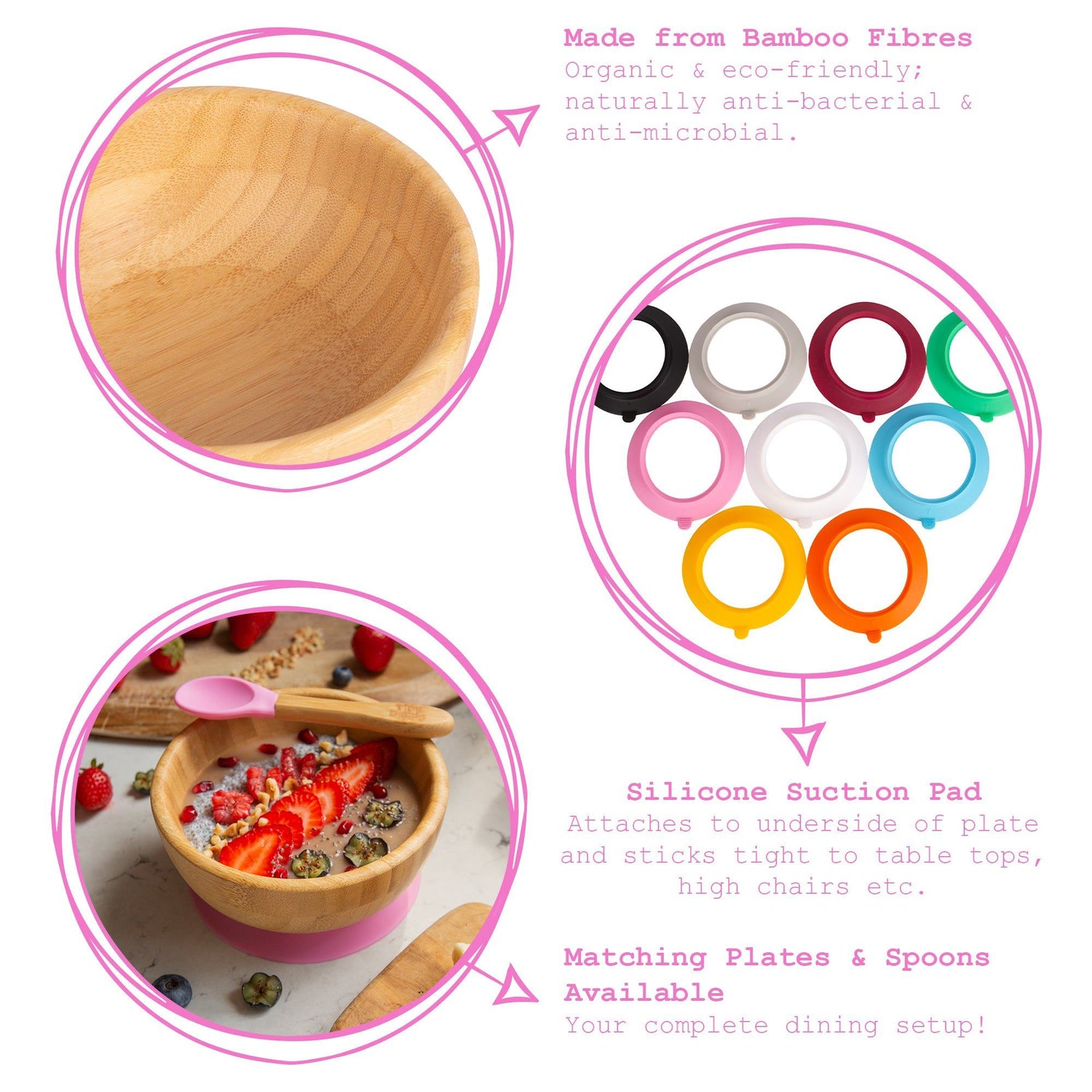 Bamboo Kids Suction Bowl - Black