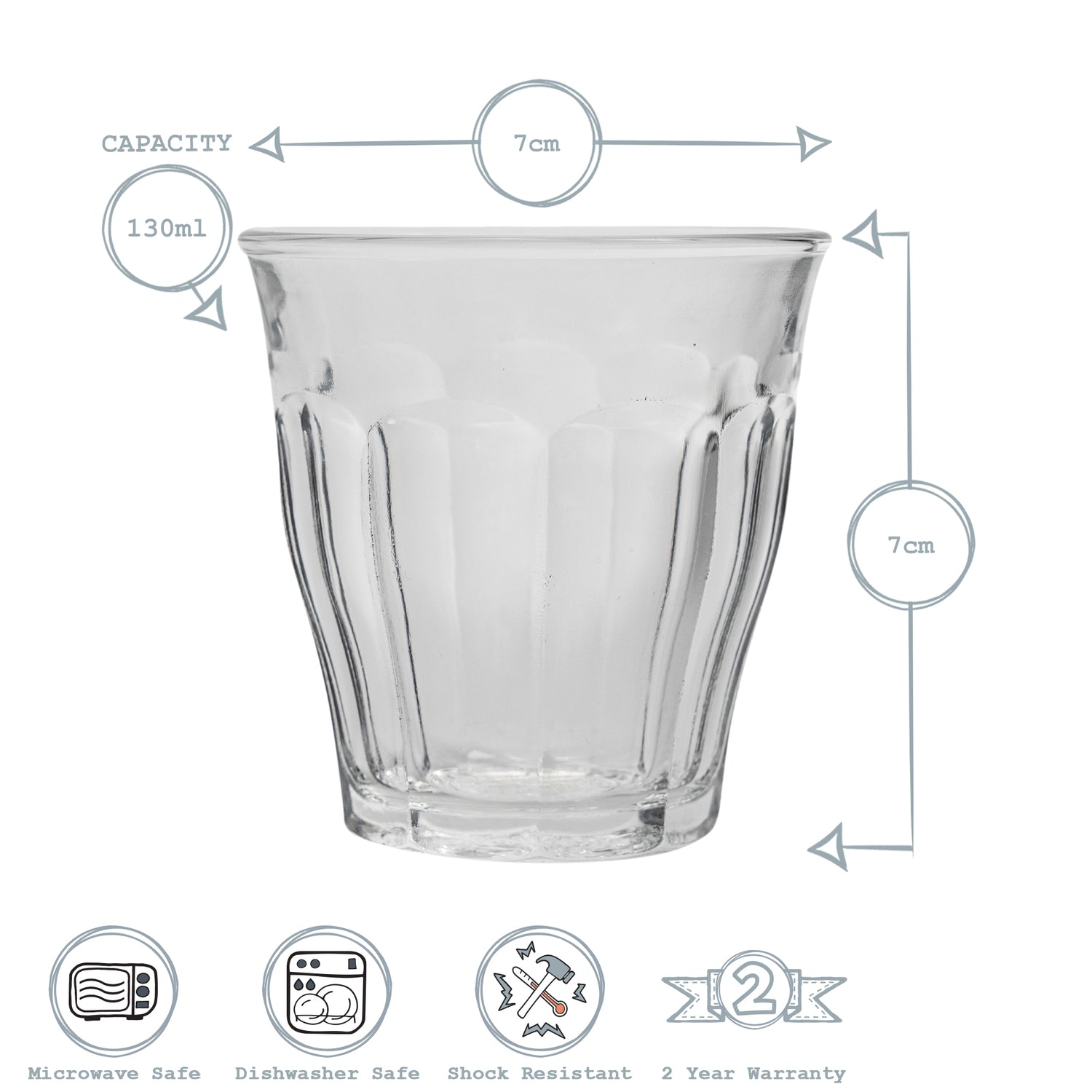 Picardie Tumbler - 130ml - Clear