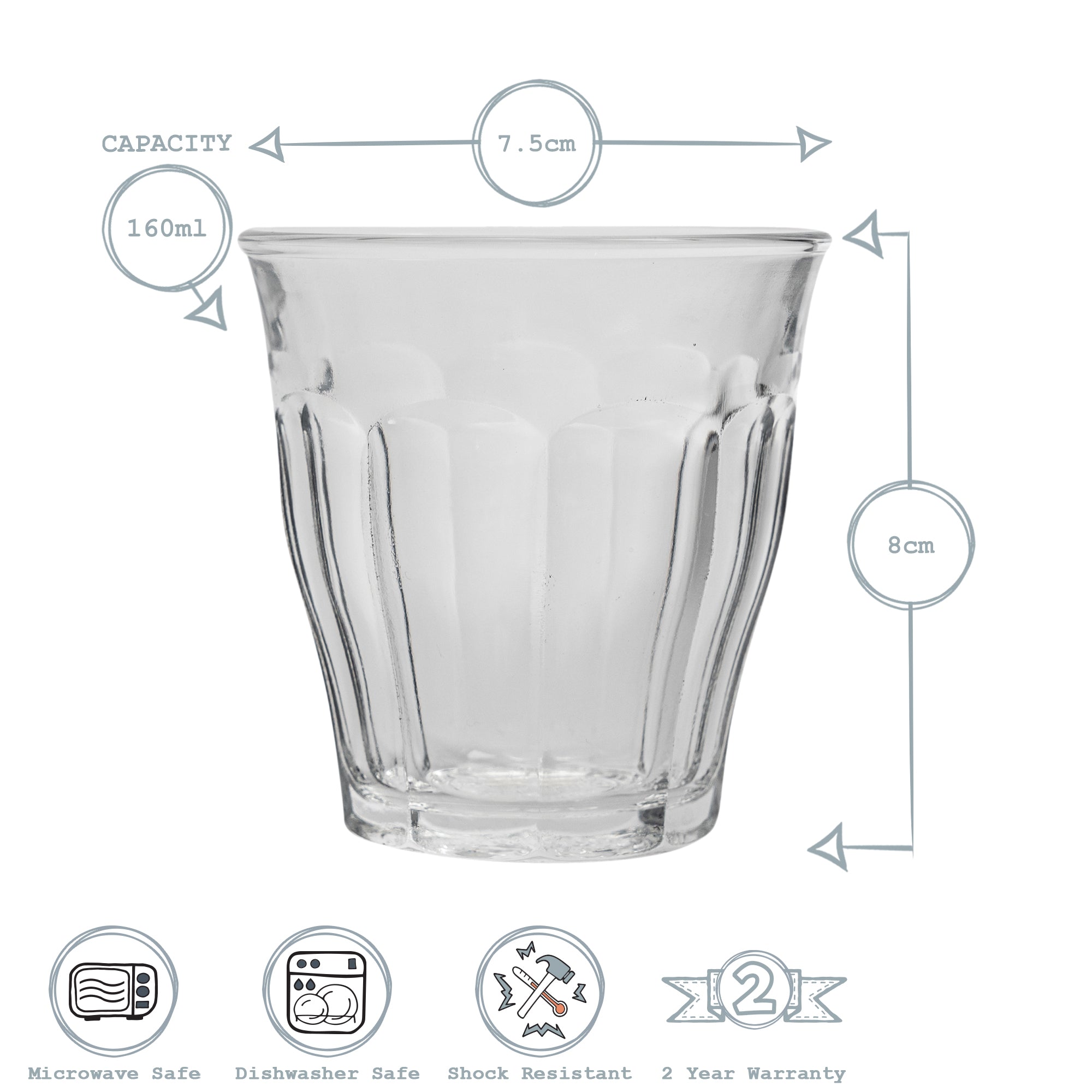 Picardie Tumbler - 160ml - Clear