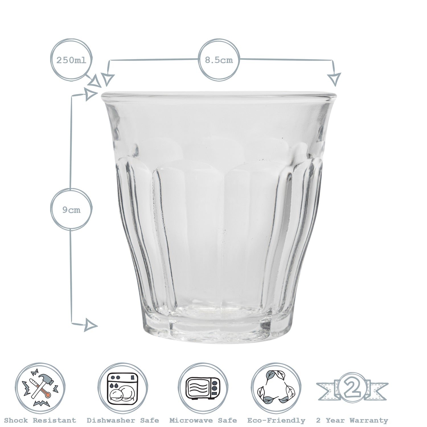 Picardie Tumbler - 250ml - Clear