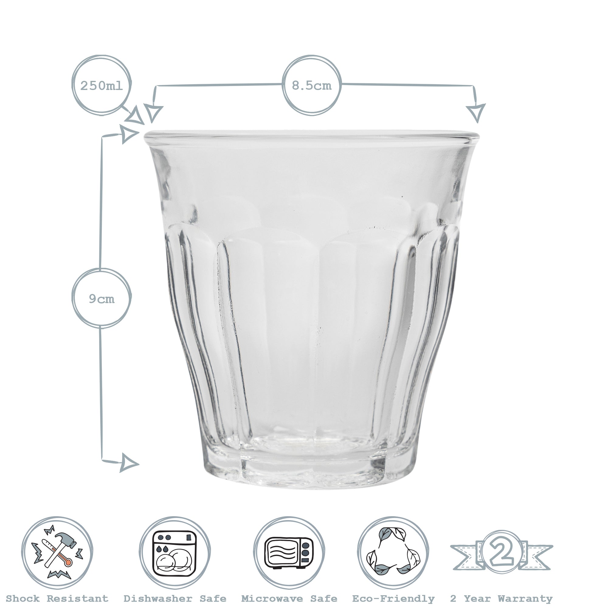 Picardie Tumbler - 250ml - Clear