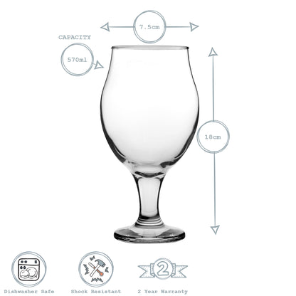 Angelina Tulip Beer Glass - 570ml