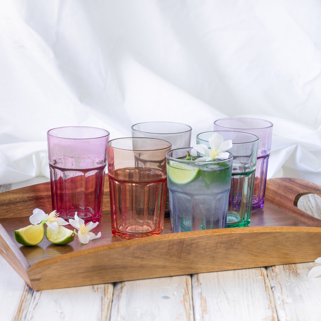 6 Piece Aras Pastel Highball Glasses Set - 365ml
