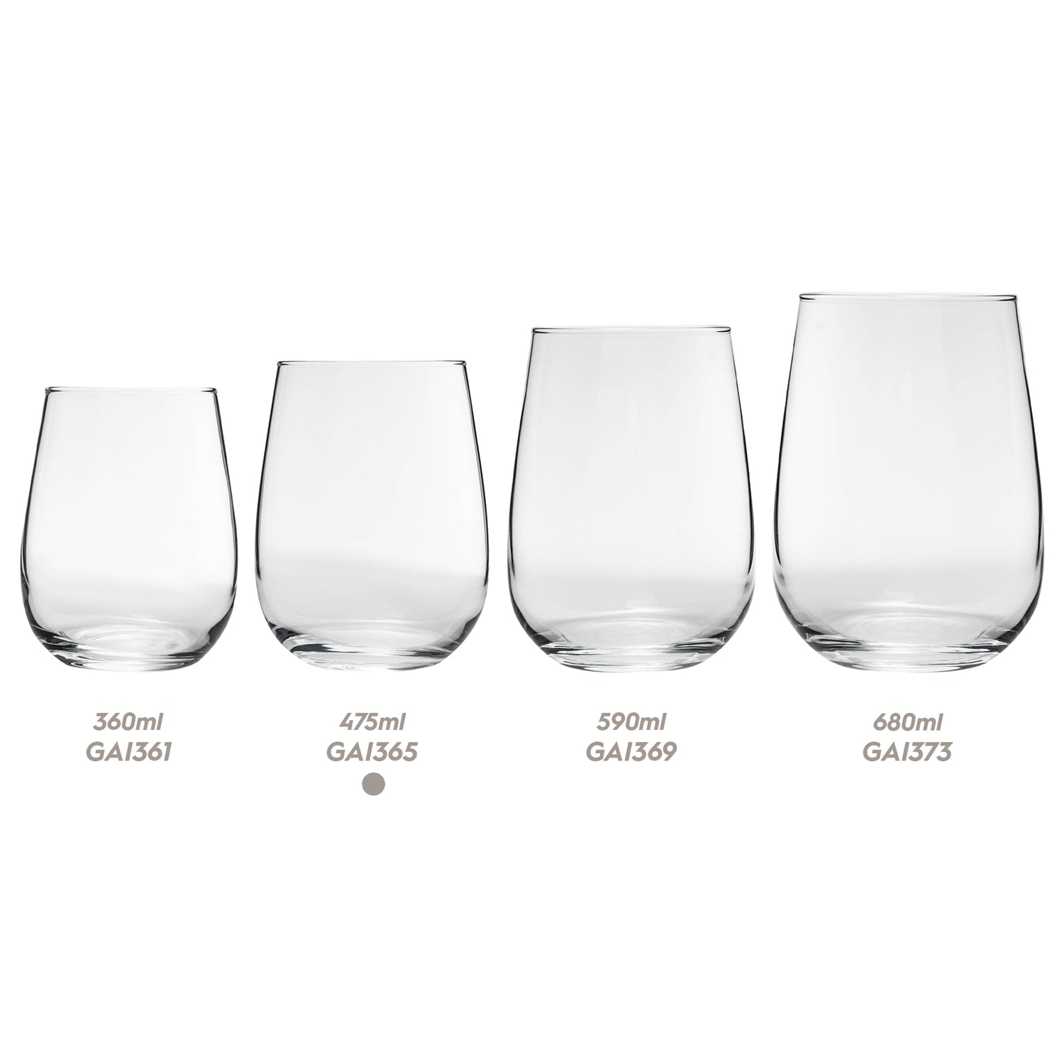 Gaia Stemless Red Wine Glass - 475ml