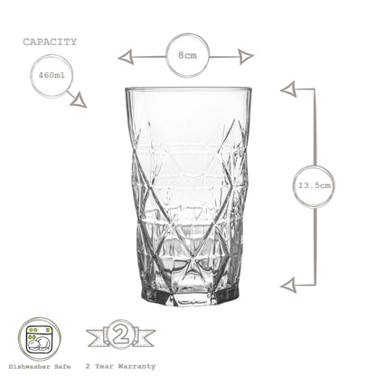 Keops Art Deco Highball Glass - 460ml