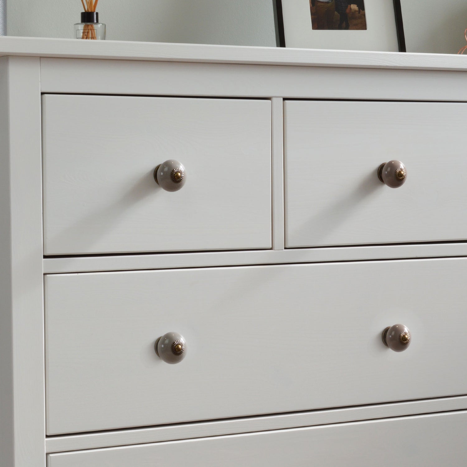 Round Ceramic Drawer Knob - Grey