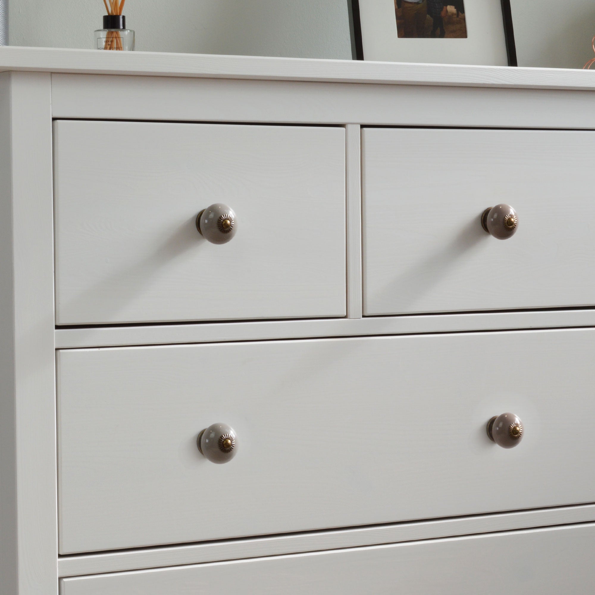 Round Ceramic Drawer Knob - Grey