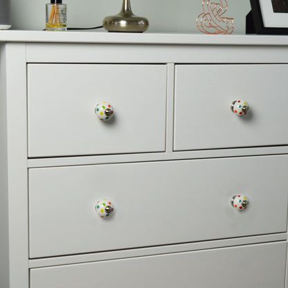 Round Ceramic Drawer Knob - Polka Dot