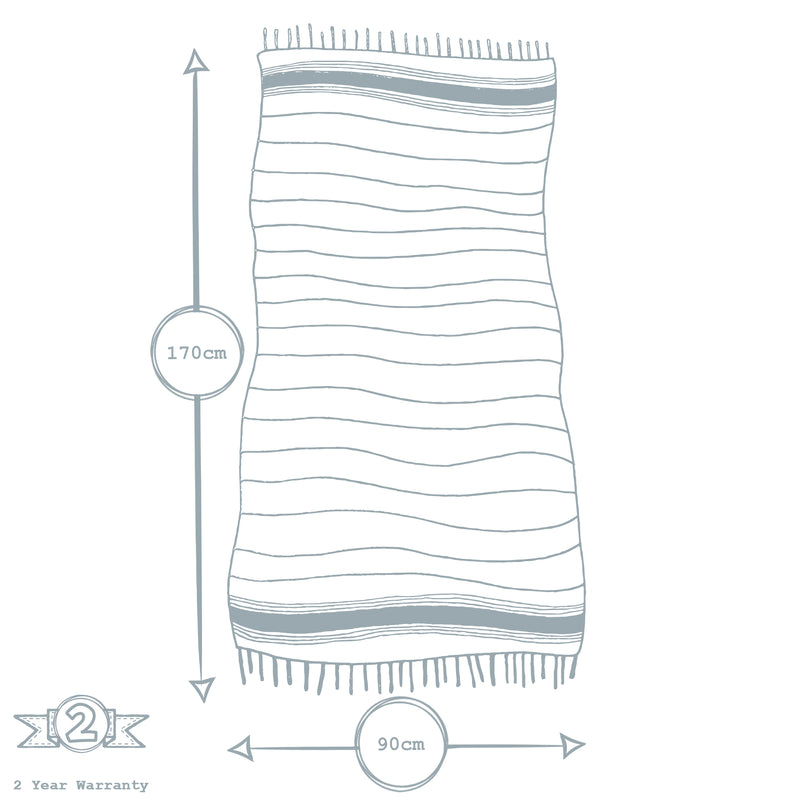 Nicola Spring Turkish Beach Towel - Mocha Stripe