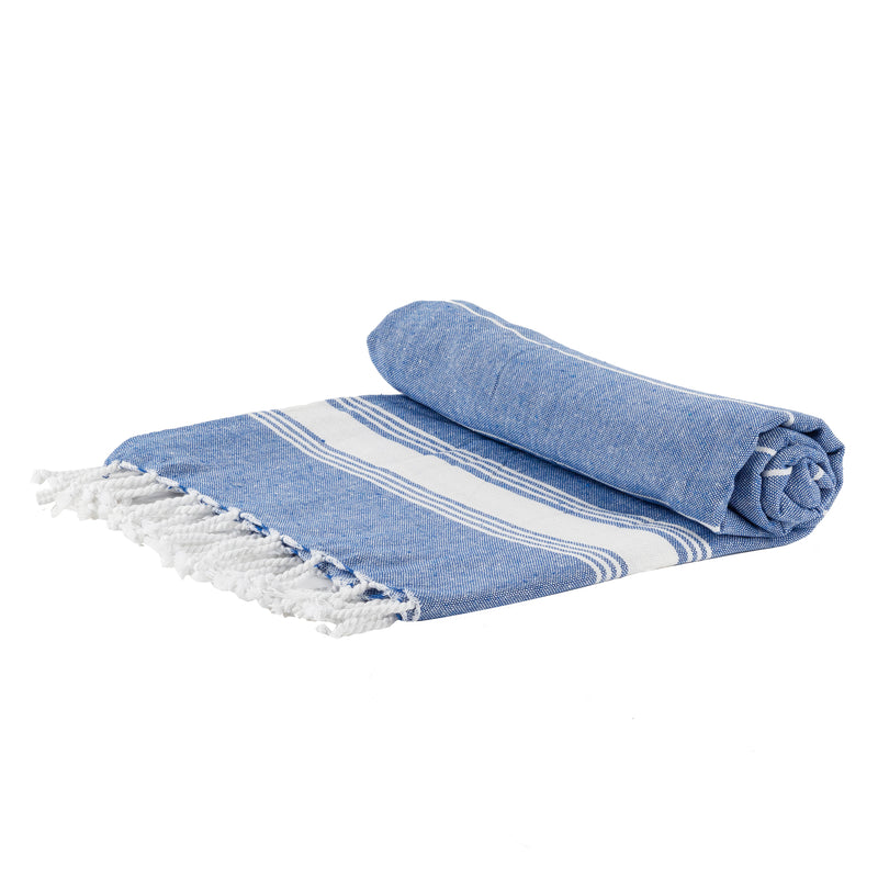 Nicola Spring Turkish Beach Towel - Dark Blue