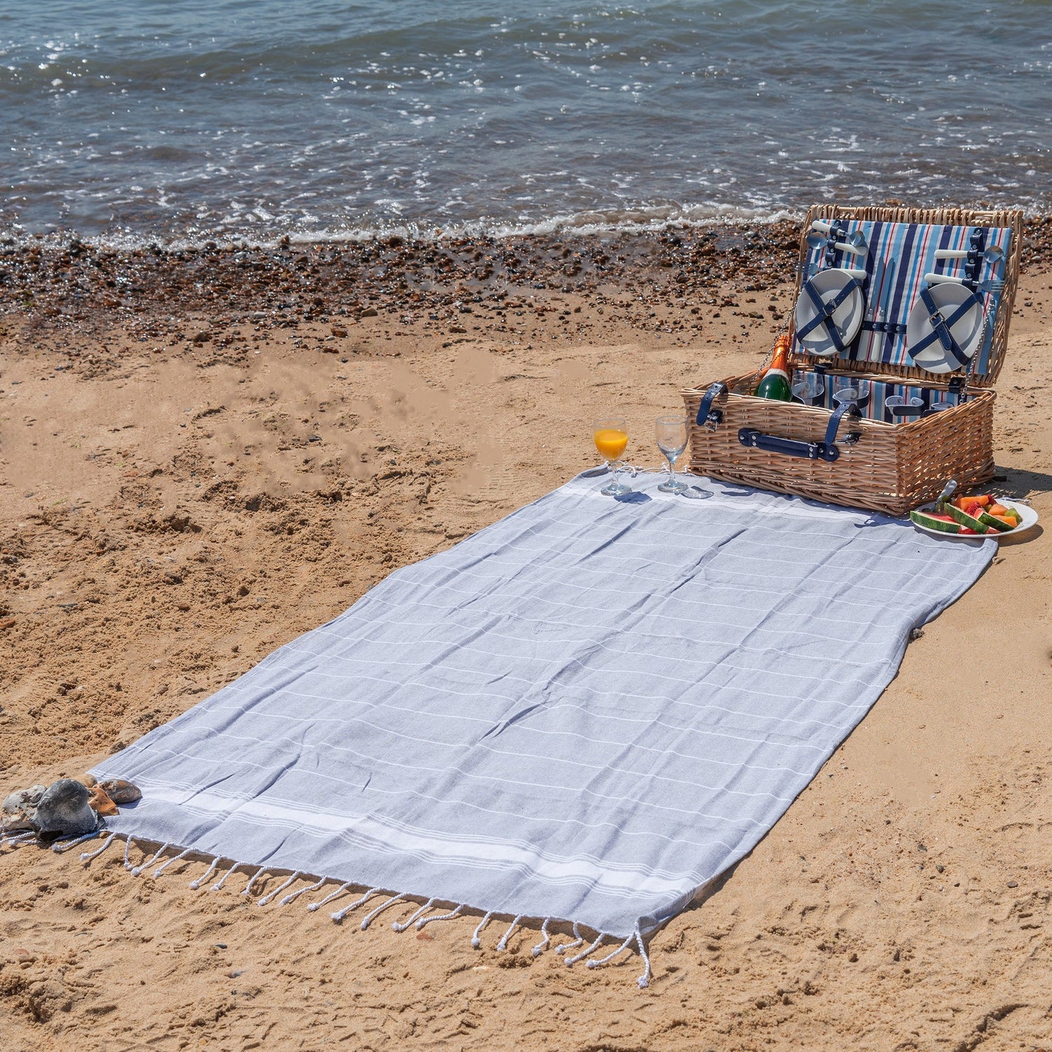 Turkish Beach Towel - Grey
