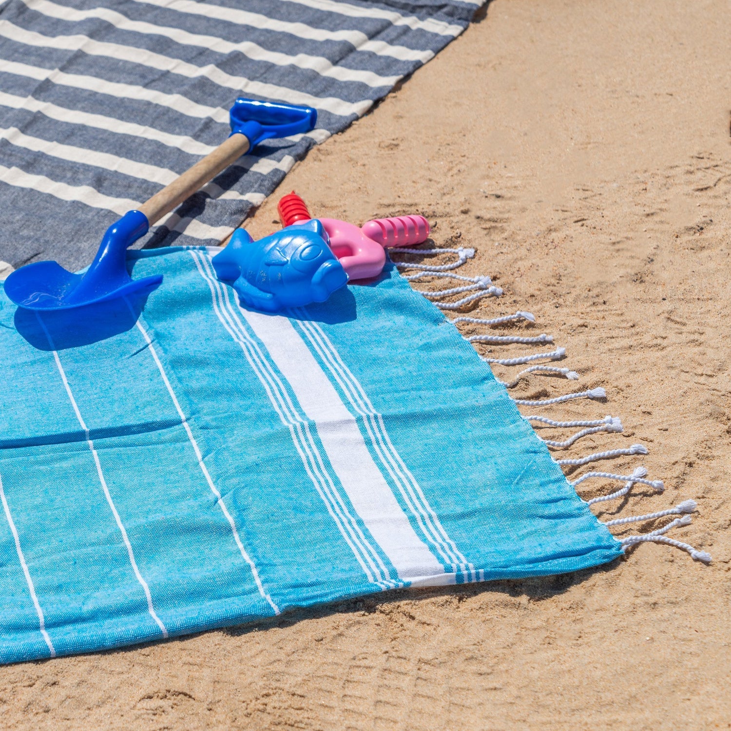 Small Turkish Beach Towel - Light Blue