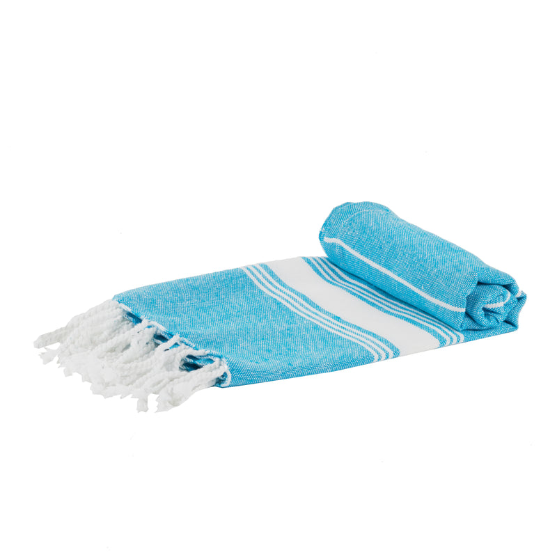 Nicola Spring Small Turkish Beach Towel - Light Blue