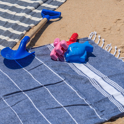 Small Turkish Beach Towel - Dark Blue