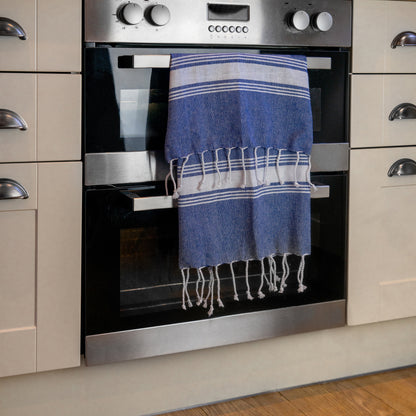 Small Turkish Beach Towel - Dark Blue