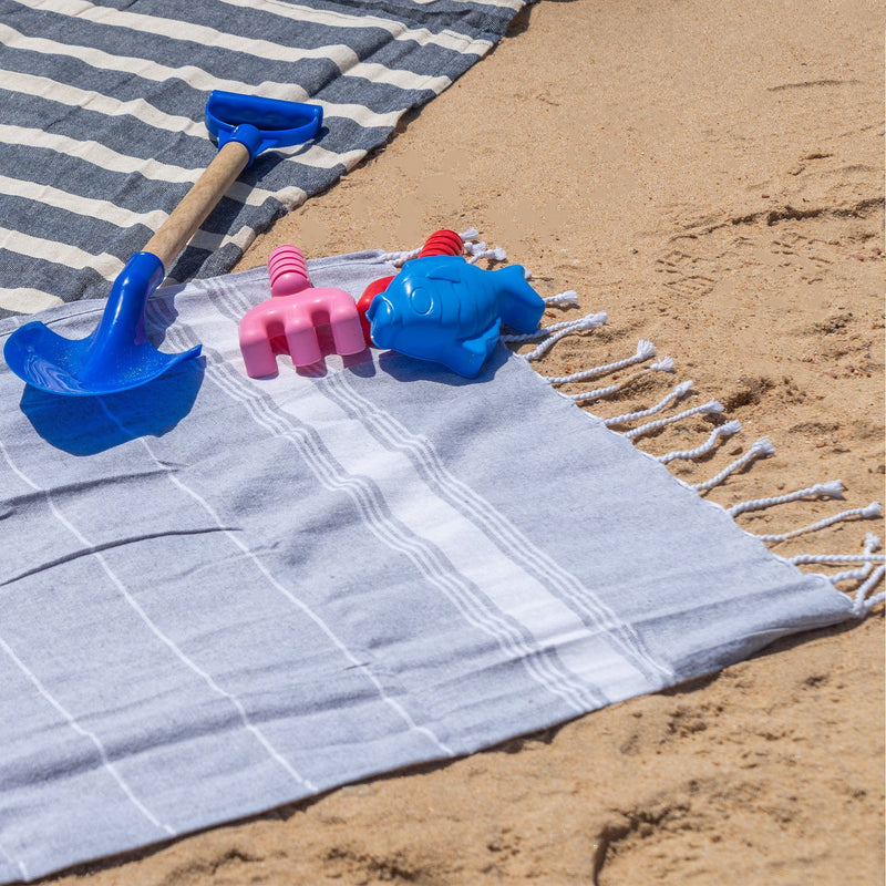Nicola Spring Small Turkish Beach Towel - Grey