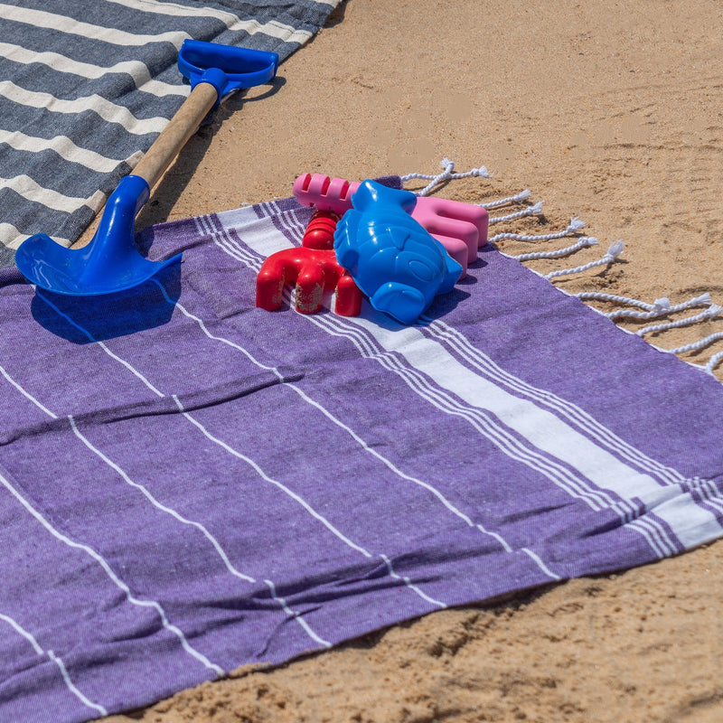 Nicola Spring Small Turkish Beach Towel - Purple