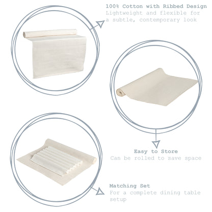 Ribbed Table Runner - Natural
