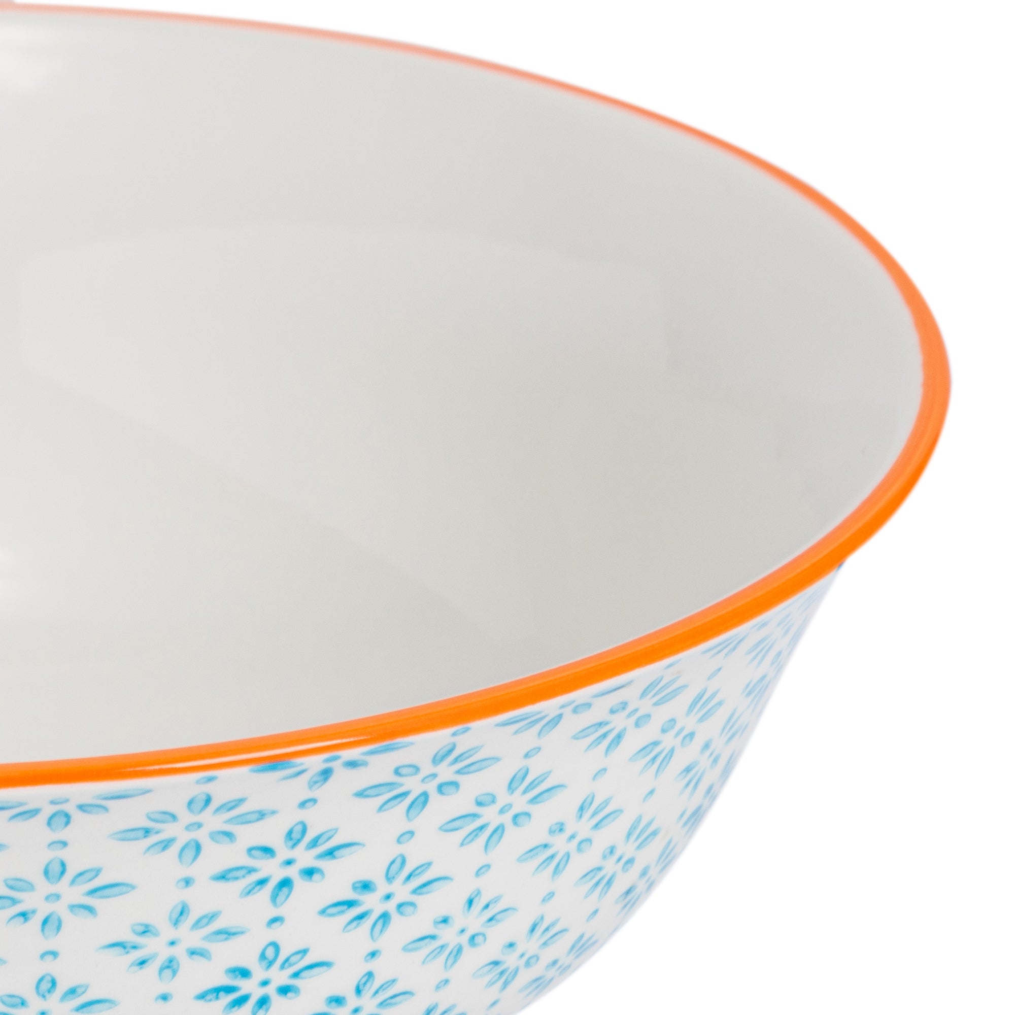 Hand-Printed Serving Bowl - 21.5cm - Light Blue