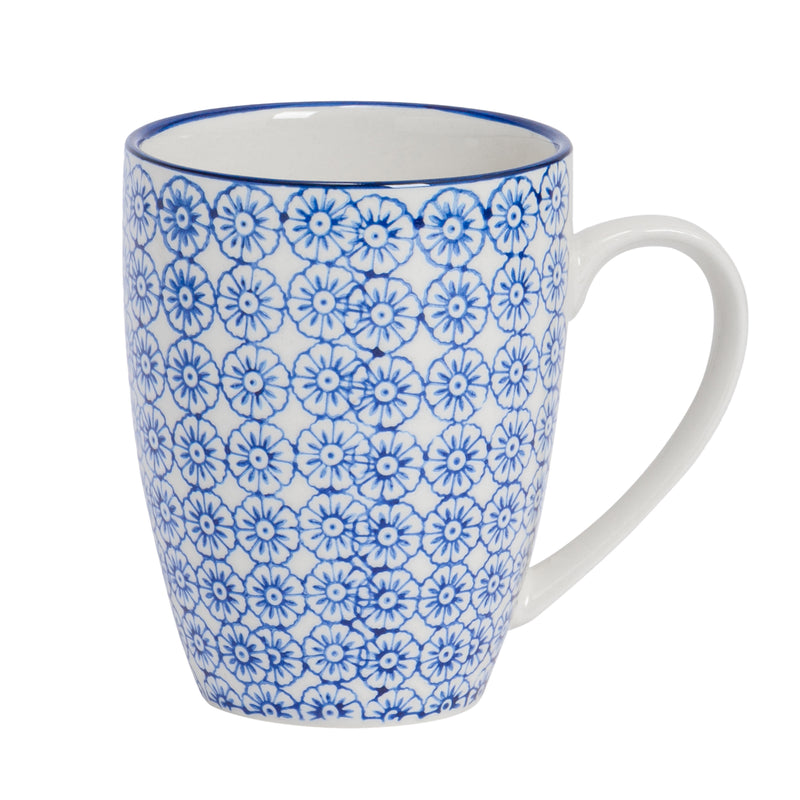 Nicola Spring Hand-Printed Coffee Mug - 360ml - Navy