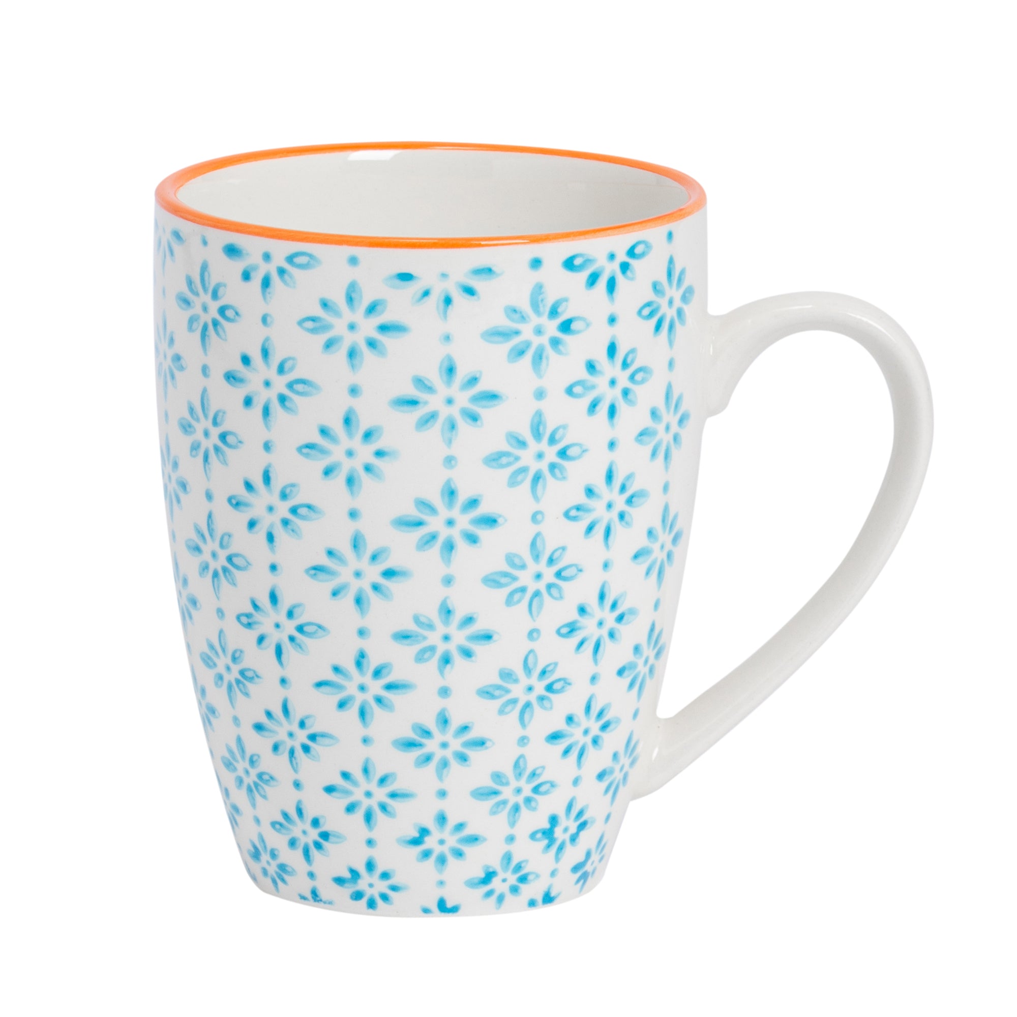 Nicola Spring Hand-Printed Coffee Mug - 360ml - Light Blue
