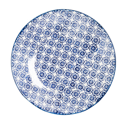 Nicola Spring Hand-Printed Side Plate - 18cm - Navy