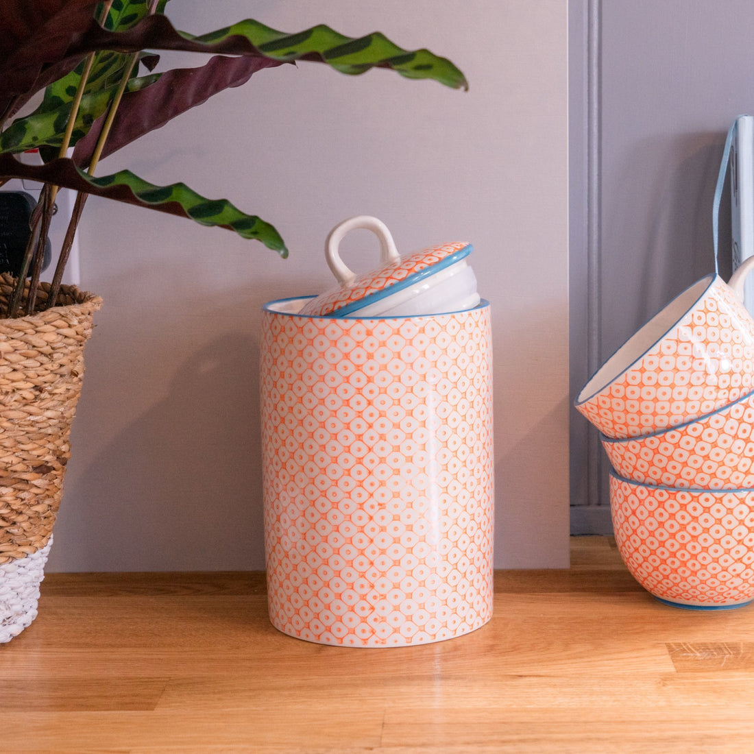 Nicola Spring Porcelain Tea and Coffee Canister - Orange