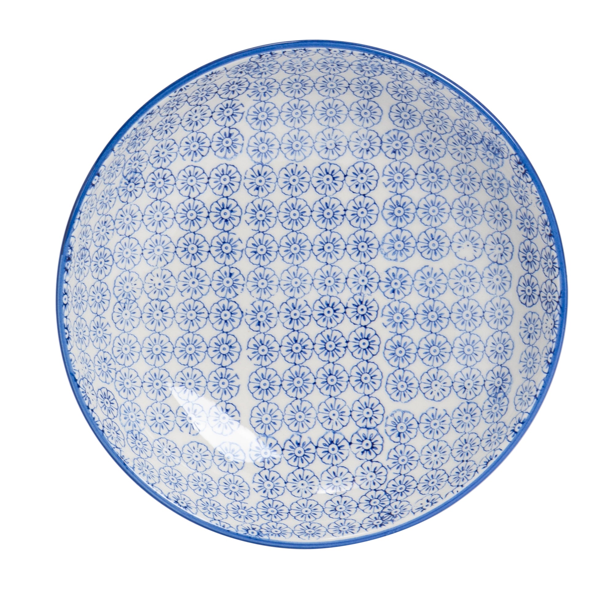 Hand-Printed Pasta Bowl - 22cm - Navy