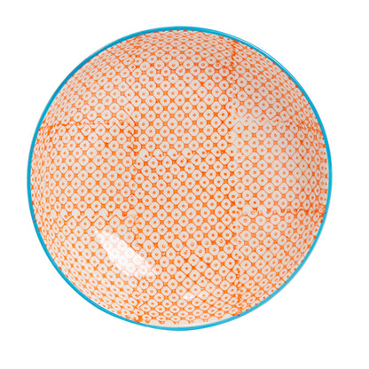 Hand-Printed Pasta Bowl - 22cm - Orange