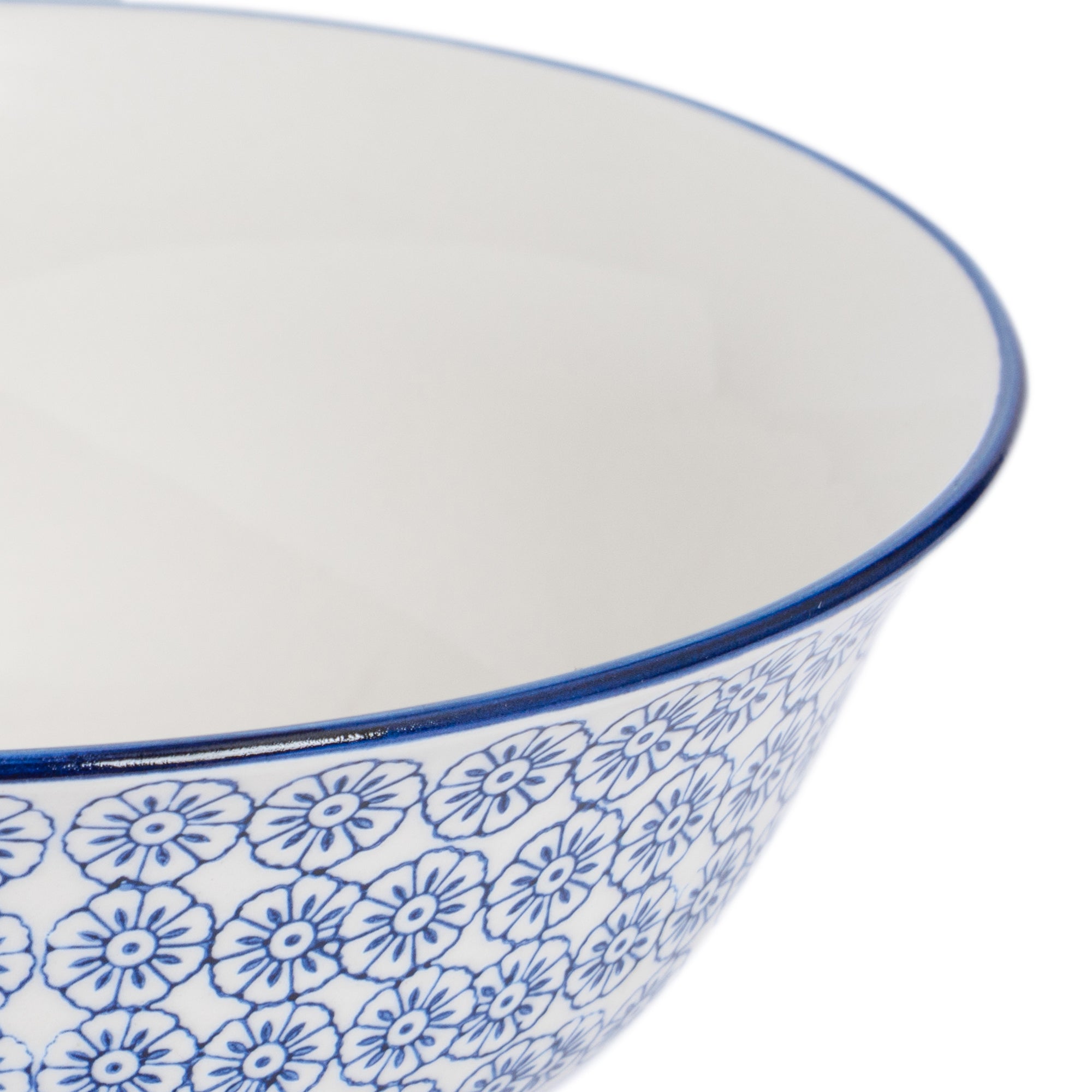 Hand-Printed Serving Bowl - 21.5cm - Navy