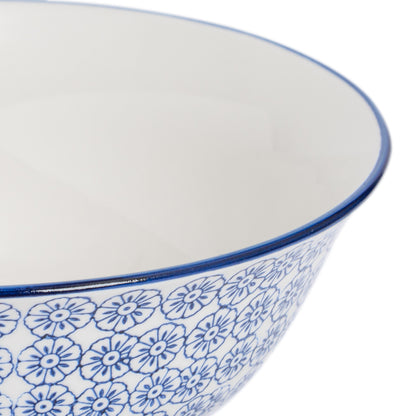 Hand-Printed Serving Bowl - 21.5cm - Navy